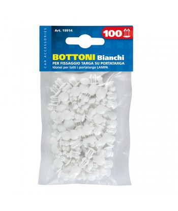Set 100 bottoncini targa - Bianco