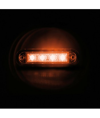 Premium, luce a 4 led, montaggio ad incasso, 12/24V - Arancio