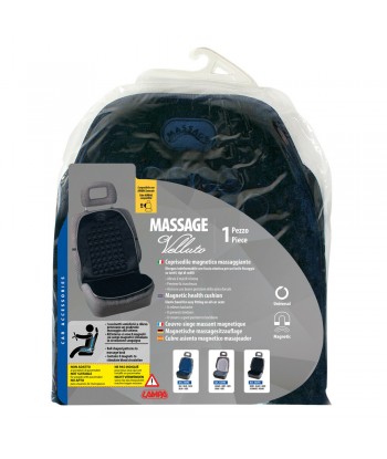 Massage-Velluto, schienale magnetico massaggiante in velluto - Blu