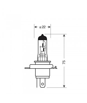 12V Lampada alogena - (H4) - 100/80W - P43t - 1 pz  - D/Blister