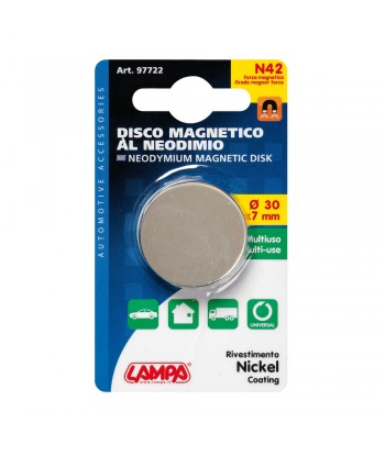 Disco magnetico al neodimio - 121N - 30x7 mm - Blister